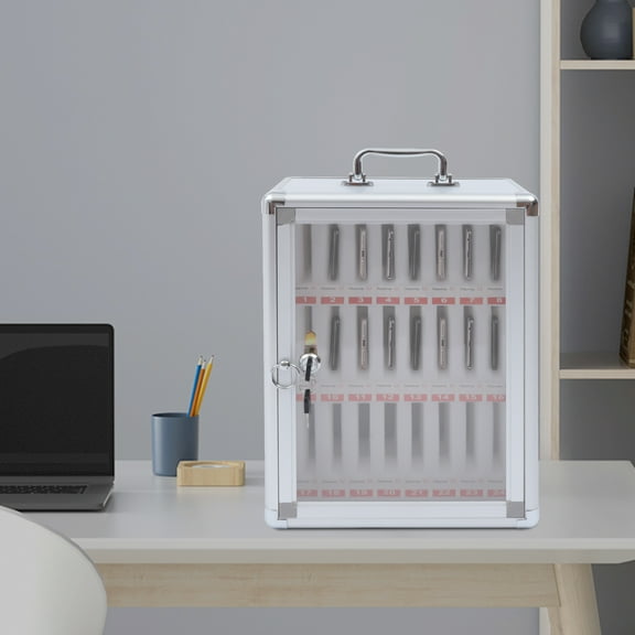 Aluminum Alloy Pocket Chart Cell Phones Storage Cabinet for Cell Phones,Wall-Mounted with a Locked,Can be Carried by Hand (24 Slots)