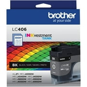 Brother Genuine LC406BKS INKvestment Printer Ink, 3,000 Page-Yield, Black