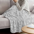 thumbnail image 3 of Grey Spring Floral Blanket Soft Cozy Warm Throw Blanket for Couch, Plush Fuzzy Flannel Fleece Blankets for Sofa, Farmhouse Flowers Elegant Pastoral Bed Blankets Lightweight Gifts for Women, 40"x50", 3 of 9