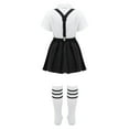 thumbnail image 2 of Yruioon Japanese School Girls Uniform Sailor Dress Shirts Skirt with Socks Set Choir Chorus Anime ype B Black 120, 2 of 7