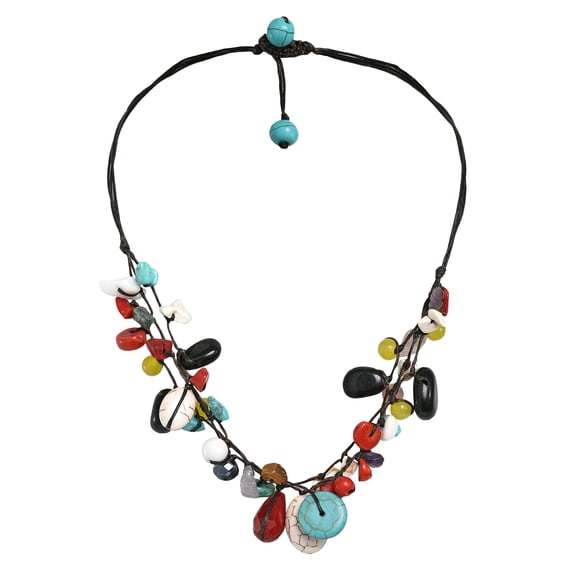 Alluring 3 Strands Multi-Stone Turquoise Quartz Necklace