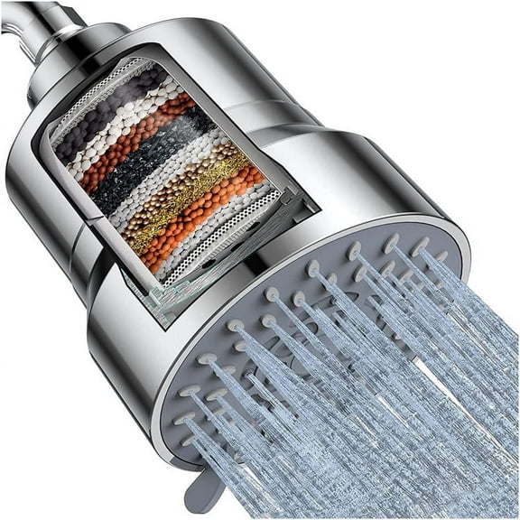 BTideas High Pressure Filtered Shower Head, 2-in-1 20 Stage Shower Filter Head for Hard Water