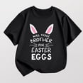 thumbnail image 4 of Wuxian Children'S Toddler Girls Easter Egg Bunny Shirt Funny Graphic Letter Print Short Sleeve Fashionable Casual Round Neck Loose Back To School Baggy T Shirt Top Dressy Blouse,Black,8-9 Years, 4 of 4