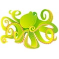 thumbnail image 2 of Green Octopus Wall Decal Mural by Wallmonkeys Peel and Stick Graphic (18 in W x 13 in H) WM329870, 2 of 4
