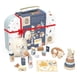 thumbnail image 1 of SPEEDY MONKEY Mi Primera Caja de Juguetes: Set de Juguetes Infantiles de Madera Multicolor con Certificación FSC. Incluye Bloques de Construcción, Conejo Apilable, Rompecabezas de Pollito y Erizo para, 1 of 1
