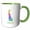 Green/White, variant on 3drose, Delaware State Map - Rainbow Sketch Design, 15oz Mug