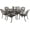 Dark Bronze/No Cushion, variant on MEETWARM 7-Piece Outdoor Patio Dining Set, All-Weather Cast Aluminum Patio Conversation Set for Garden Deck Backyard with 6 Chairs, 1 Rectangular Table, 2" Umbrella Hole, Dark Bronze