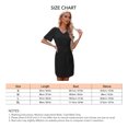thumbnail image 5 of Vestido cruzado con nudo en la cintura, vestido informal de verano con manga corta y cuello en V para uso diario, vacaciones en la playa, negro M, 5 of 5