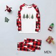 thumbnail image 2 of Odeerbi Christmas Pajamas for Family Holiday Long Sleeve Family Christmas Pajamas Matching Sets Dad Christmas Plaid Printed Blouse Tops + Pants Sleepwear Family Matching PJs Set Red, 2 of 5