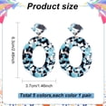 thumbnail image 2 of 5 Pairs Acrylic Earrings for Women Colorful Statement Geometric Earrings Round Drop Dangle Earrings Mottled Hoop Earrings Fashion Jewelry Costume Party for DIY, 2 of 7