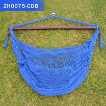 SUNNYOUTDOOR 48'' Hanging Hammock Swing Outdoor Hammock Chair Swing Hanging Caribbean Polyester Hammock Chair (Dark Blue)