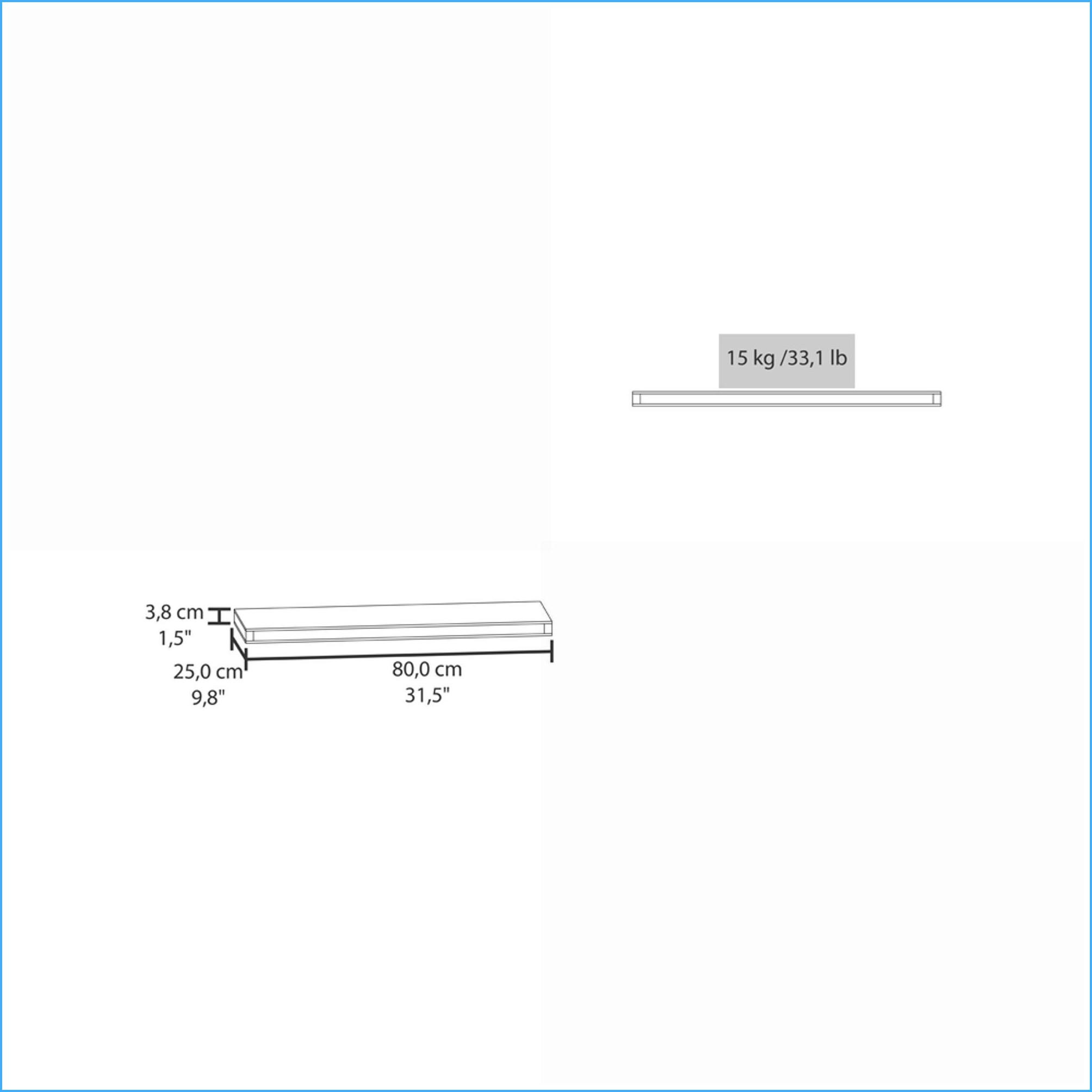 Floating Shelves Set of 2 | Modern Beige Engineered Wood | Wall-Mounted