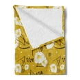 thumbnail image 2 of Hawaii Soft Flannel Fleece Throw Blanket, Floral Vintage Pattern of Pure Flowers Spring Blossoms, Cozy Plush for Indoor and Outdoor Use, 50" x 70", Earth Yellow Umber, by Ambesonne, 2 of 5