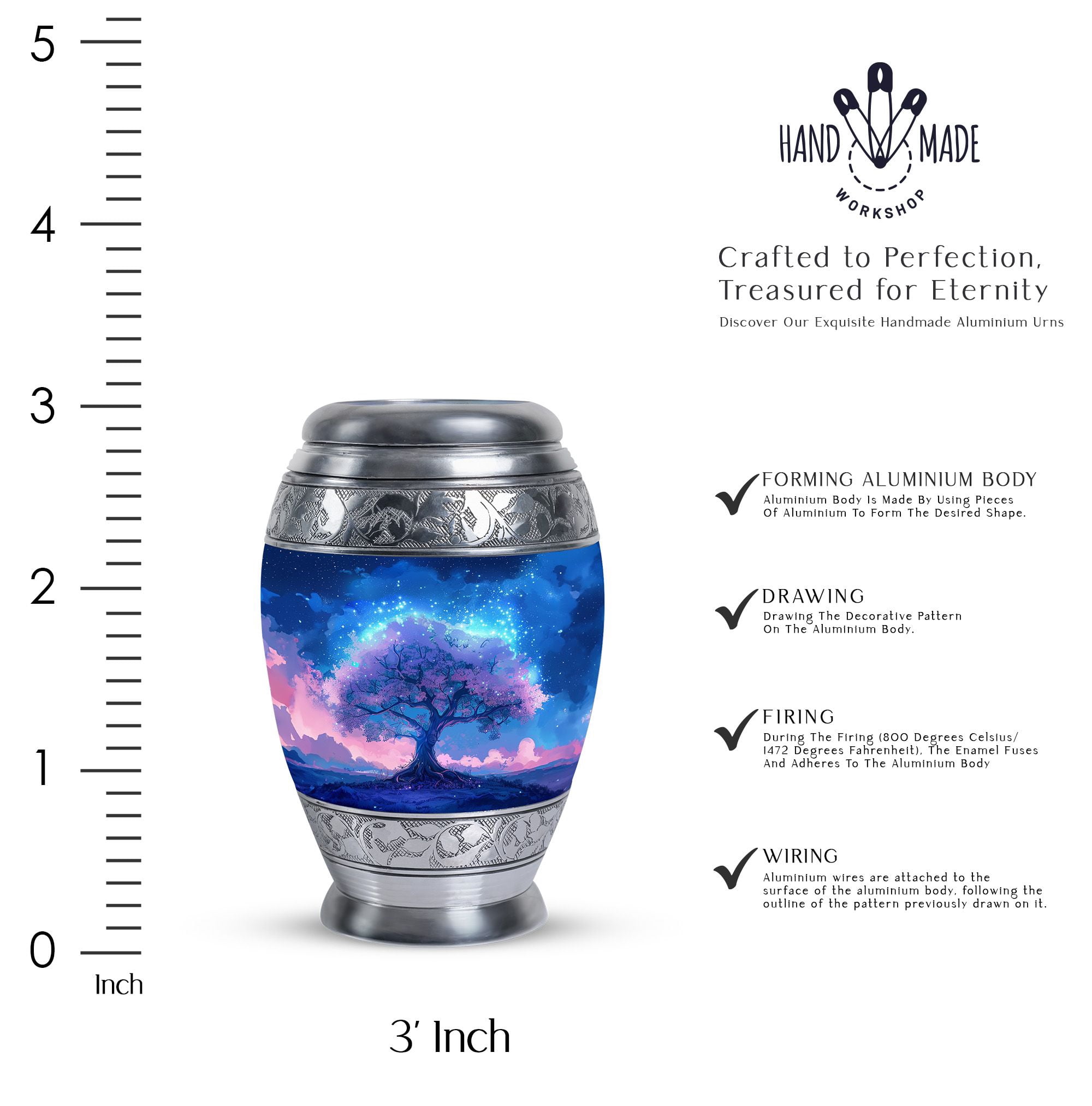 Stardust Blossom Urns For Ashes Adult Male - Funeral Urns For Women - Cremation Urns For Burial In Ground - Small Urns For Human Ashes Adult (Size-3inch,4pcs)