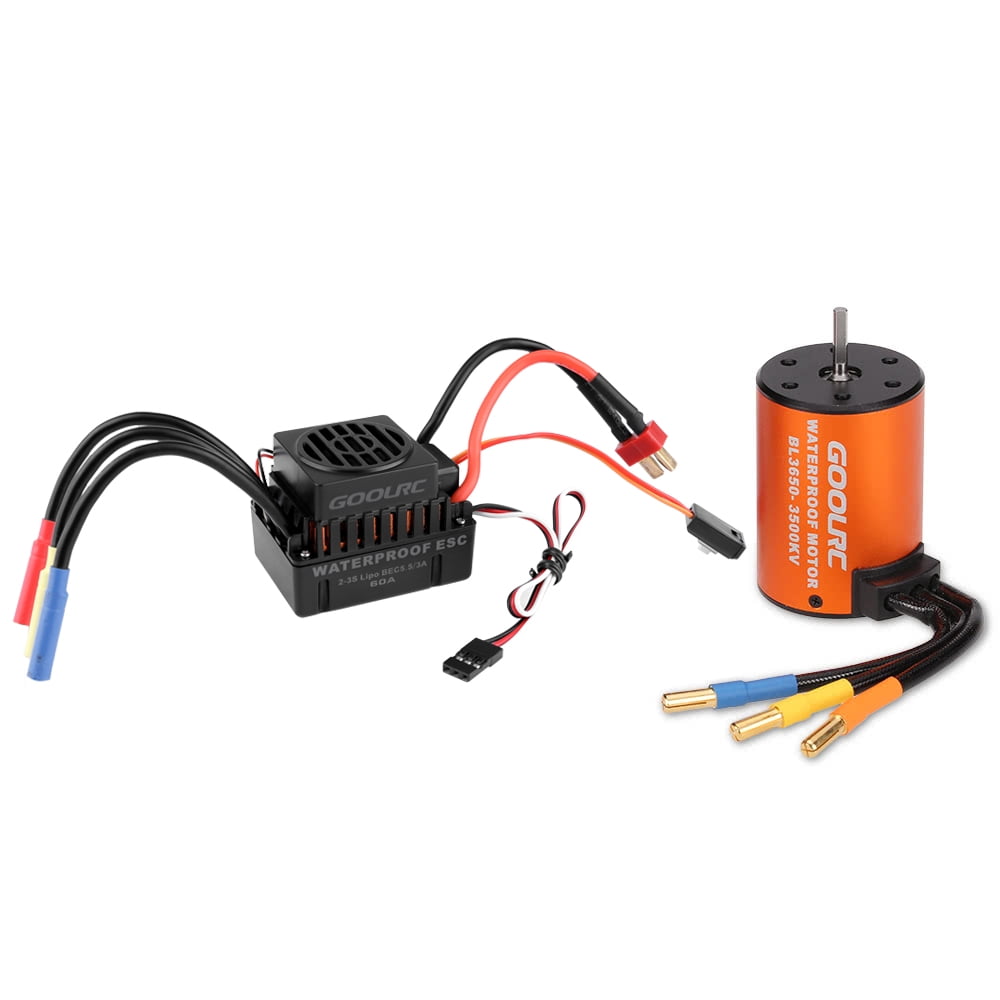 GoolRC Upgrade Waterproof 3650 3500KV Brushless Motor with 60A ESC Combo Set for 1 10 RC Car Truck Walmart