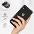 thumbnail image 2 of for iPhone XR Case for Girls Women Silky Soft Protective Shockproof Silicone Phone Case with Cute Gold Heart Pattern Design Black Cover, 2 of 7