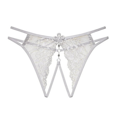 

Womens Underwear Briefs Lace Trim Thong Seamless Breathable Panties
