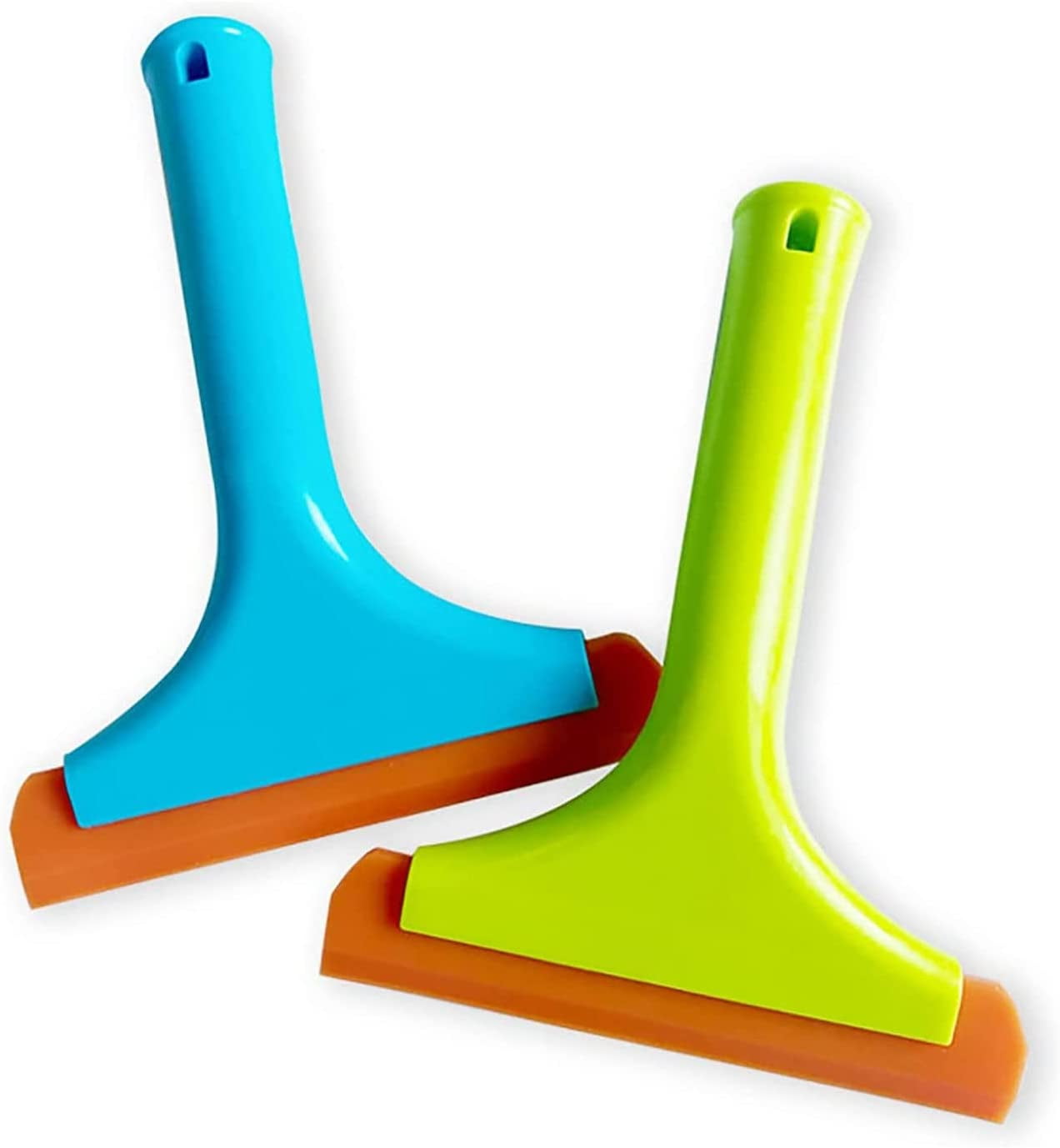 2-Pack Super Flexible Silicone Squeegee,Auto Water Blade,Shower Squeegee, 5.9'' Blade and 7.5'' Long Handle, for Car Windshield, Window, Mirror, Glass Door