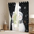 thumbnail image 3 of jejeloiu Cute Christmas Snowmen Curtains Pack of 2 (42x84 Each),Hello Winter Curtains Blackout,White Black Bedroom Curtains For Girls,Microfiber Bedroom Decor, 3 of 6