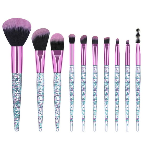 Kaonry Glittery Transparent Makeup Brush Set for Green, Dazzled Glitter Makeup Brush Set - Bling Cute Crystal Brushes Sets for Face Eye Eyeshadow Lip Blushs