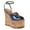 Blue, variant on YDN Women's Peep Toe Wedge High Heels Buckled Ankle Strap Sandals Platform Cork Heel Shoes Themed Party Evening Size 7 Green