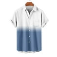 thumbnail image 4 of ZCFZJW Mens Gradient Cotton Shirts Regular Fit Short Sleeve Button Down Shirt Hawaiian Summer Beach Casual Collared T Shirts for Men Dark Blue XXXXXL, 4 of 6