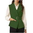 thumbnail image 2 of Aueoeo Womens Casual Cardigan Vests Open Front Sleeveless V Neck Business Jacket Solid Color Waistcoat, 2 of 8