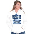 thumbnail image 3 of Autistic Lives Matter Autism Aware Unisex Fleece Graphic Zip Up Hoodie Brisco Brands 4X, 3 of 5