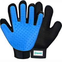 Zepetz Pet Hair Remover and Bathing Glove, Left Hand, Blue, 1-Pack