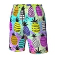 thumbnail image 5 of Disketp Men'S Swim Trunks Hawaiian Breathable Surf Beach Swimsuits Mesh Lining Beach Shorts With Pockets-Graffiti Pineapples On Neon Background, 5 of 9