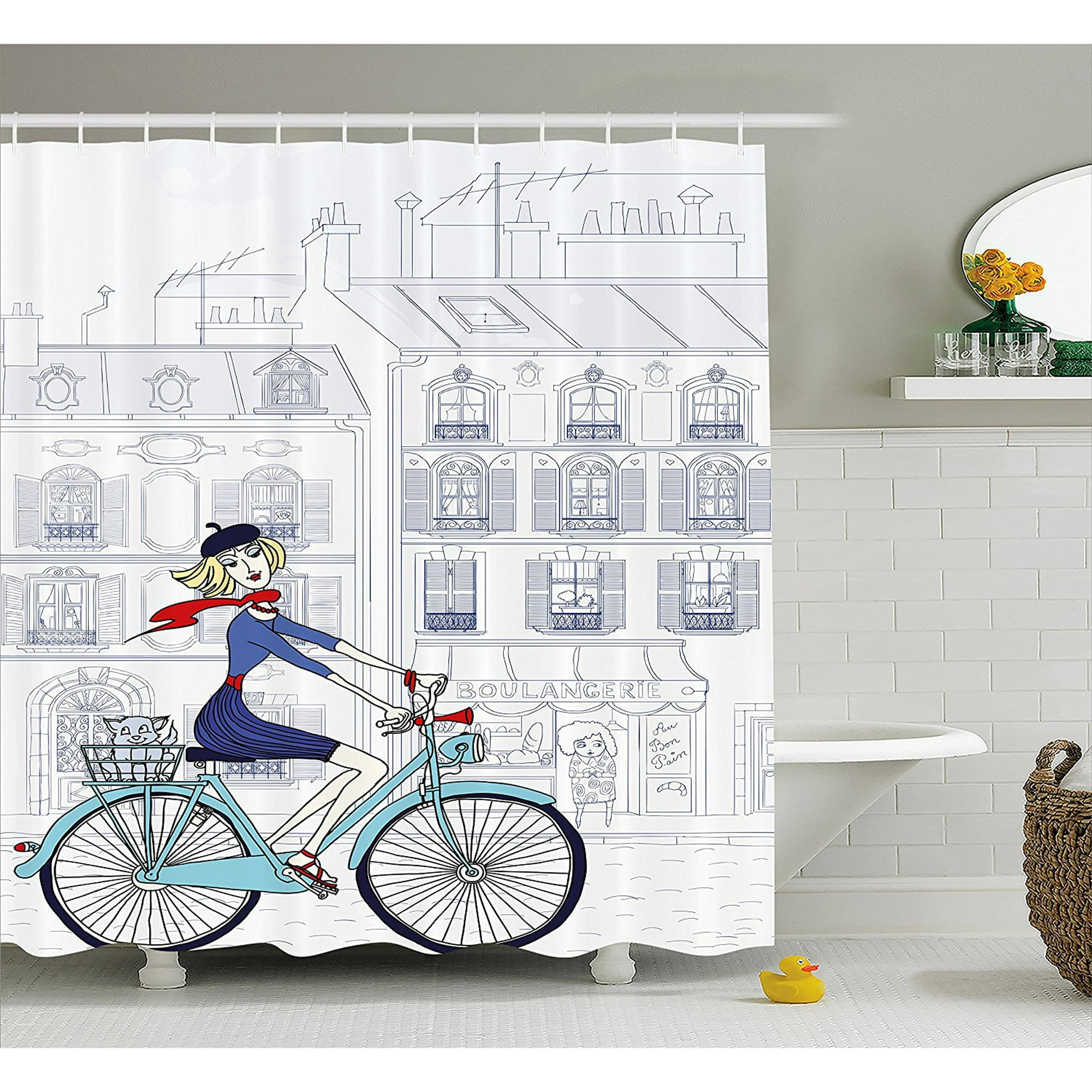 Floral Shower Curtain By Shabby Chic Style Flowers Blossoms On