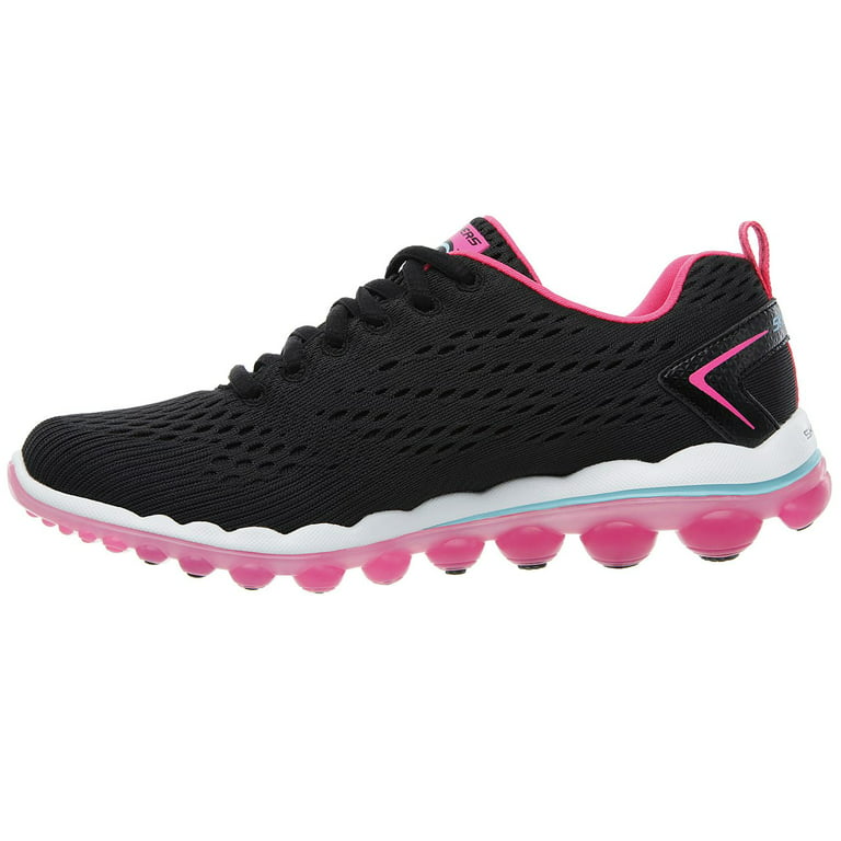 Skechers Sport Women's Skech Air Aim High Fashion Sneaker,Black Mesh/Hot Pink Trim,10 M -