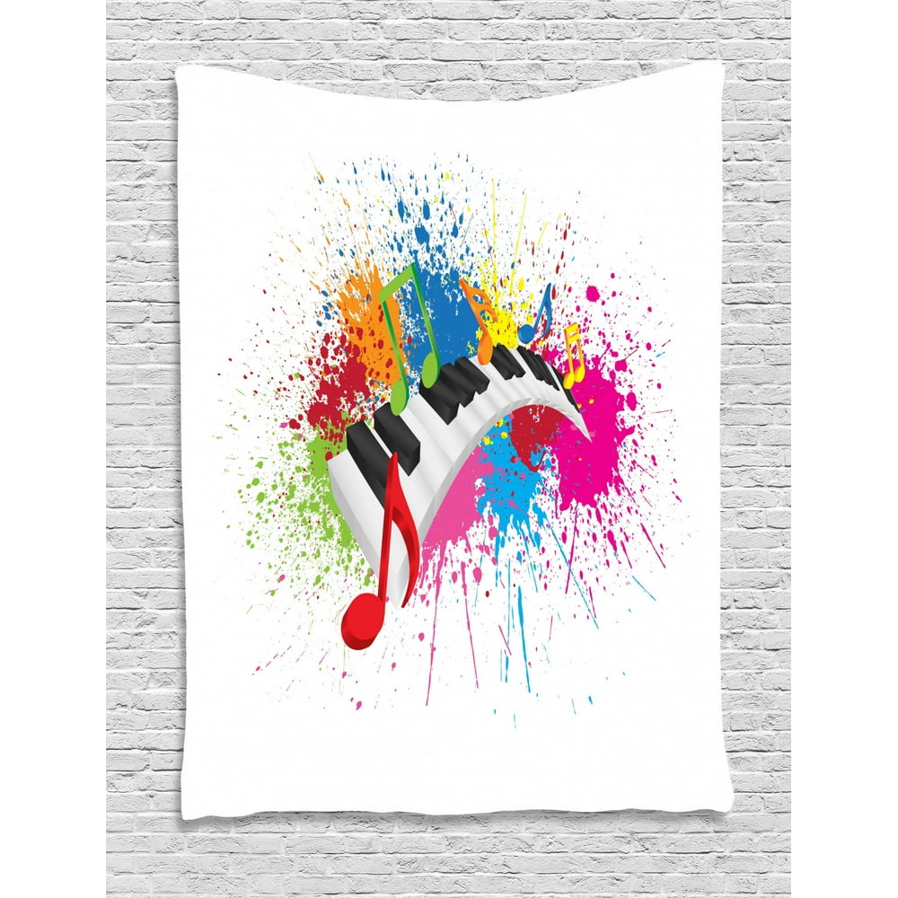 Music Tapestry, Abstract Design of Colorful Paint Splatter Splashes and