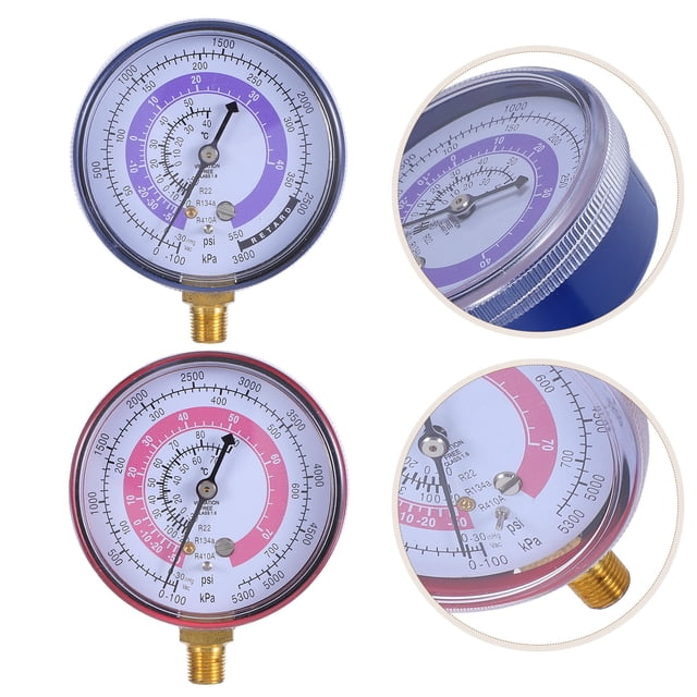 Raindrops 2Pcs Mechanical Refrigerant Pressure Gauge Set with Easy Use for Hvac Recharge and Refill