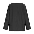 thumbnail image 2 of TaTaai Women's V Neck Imitation Denim Solid Color Long Sleeve Blouses, Street Fashion Loose Slim Soft Skin-friendly All Match Tops Gift, 2 of 6