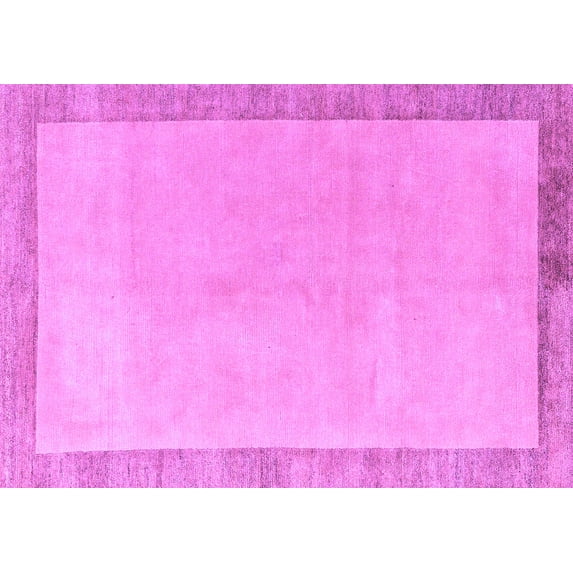Ahgly Company Indoor Rectangle Solid Purple Modern Area Rugs, 4' x 6'