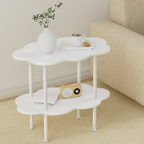 2-Tier Sofa Coffee Table Modern Style Small End Table Narrow Side Table Living Room End Tables Accent Table Tea Table, Minimalist, Strong Load-Bearing