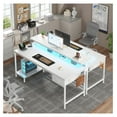 thumbnail image 2 of Computer Desk with Ergonomic Monitor Stand & CPU Stand,47.2" Gaming Desk with 1 Drawer & Power Outlet & JZWAL for Home Work, Bedroom Study and Gaming, Small Spaces,White, 2 of 9