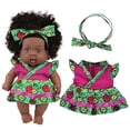 thumbnail image 1 of QIPOPIQ Vêtements pour Poupée Bébé - Robe de Vêtements pour Poupée Fille, Vêtements pour Poupée Bébé - Accessoires de Tenues pour Poupée Bébé Fille (Lot de 4), 1 of 2