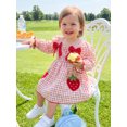 thumbnail image 4 of RUINIXCW Little Girl Plaid Dress Long Sleeve Square Neck A-line Dress with Bow Decor, 4 of 7