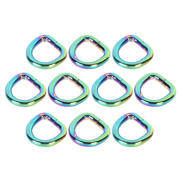 10 anillas en D para bolso, anilla plana en D, accesorios resistentes para correa de cinturón de bolso 3.8x12.5x13.5mm