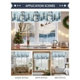 thumbnail image 6 of Christmas Snowman Valances for Windows, 42 x 18in, Winter Tree Snowflakes Blue White Rod Pocket Kitchen Valance Curtain Light Filtering Window Treatments for Living Room Bedroom, 1 Panel, 6 of 7