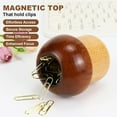thumbnail image 2 of Multibey Mushroom Magnetic Paperclip Holders for Desk, Wooden Paper Clips Holders Dispenser with 100pcs 1.1in Paperclips, Desk Accessories Supplies for Home,Office, 2 of 8