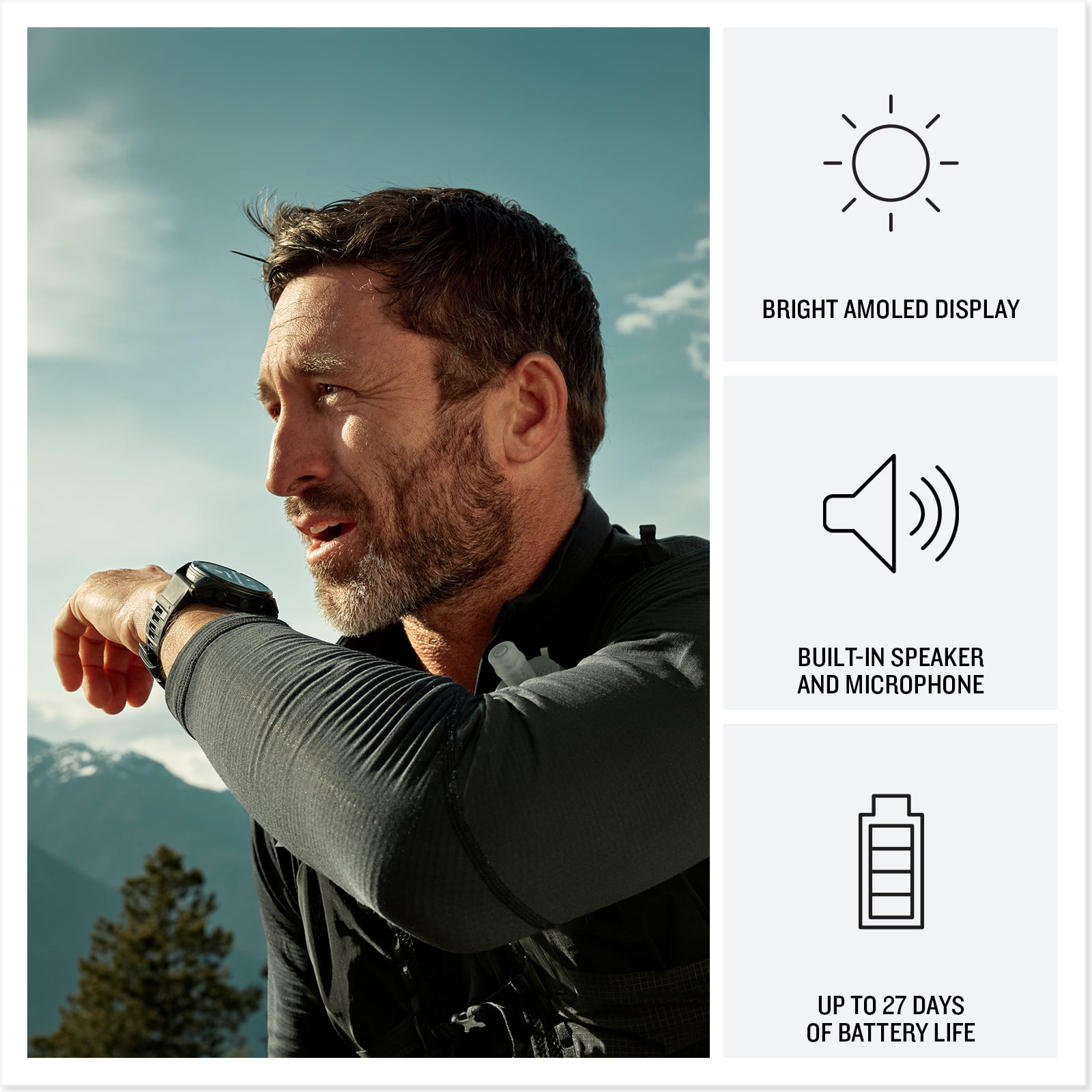 Garmin Fenix 8 Pro 51mm, AMOLED Display, inReach Technology, Premium Connected Multisport Fitness Tracker GPS Smartwatch, Sapphire Carbon Gray DLC Titanium with Black/Pebble Gray Silicone Band Bundle