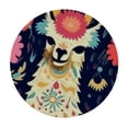 thumbnail image 4 of HAOXIT Colorful Llama Round Tablecloth ,cute yellow white alpaca blue cactus flowers Oblong Table Cloth Washable Polyester Table Cover for Picnic,Kitchen 42-46, 4 of 8