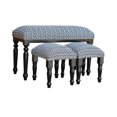 thumbnail image 1 of 3 Piece Wood Bench And Stools Set (Crossweave), 1 of 3