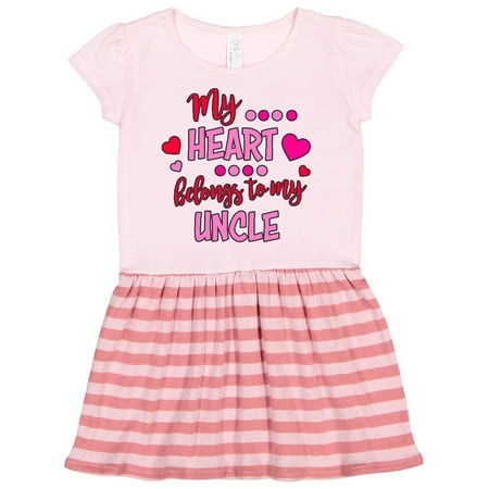 

Inktastic My Heart Belongs to my Uncle Gift Toddler Girl Dress
