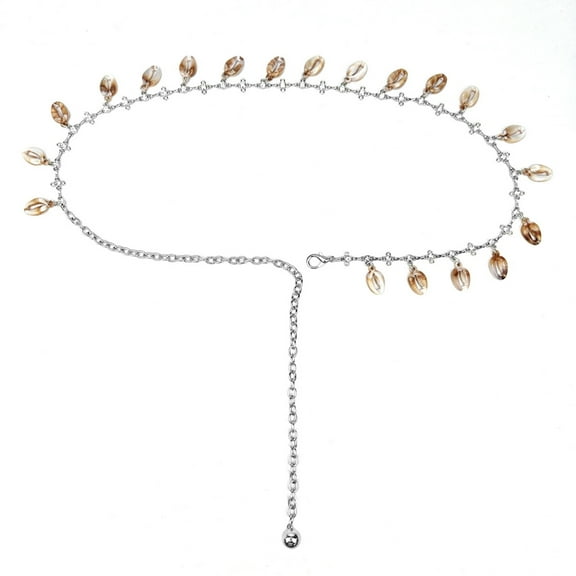 Adjustable Waist Chain Natural Seashells Decorative Pendant Chain For Women Wear