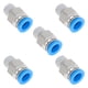 thumbnail image 1 of Conectores de aire de 5/16" con rosca macho, conector rápido de línea de aire, plástico niquelado, cobre 1/8" NPT, 5 piezas, tono azul y plata, 1 of 1