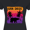 thumbnail image 4 of Inktastic San Diego California Sunset Women's V-Neck T-Shirt, 4 of 5